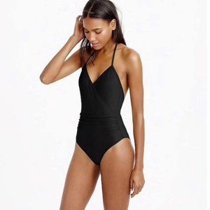 J.Crew Black Halter One Piece Swimsuit